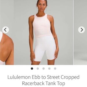 Lululemon Athletica Light Pink Ebb to Street Cropped Racerback Tank Top